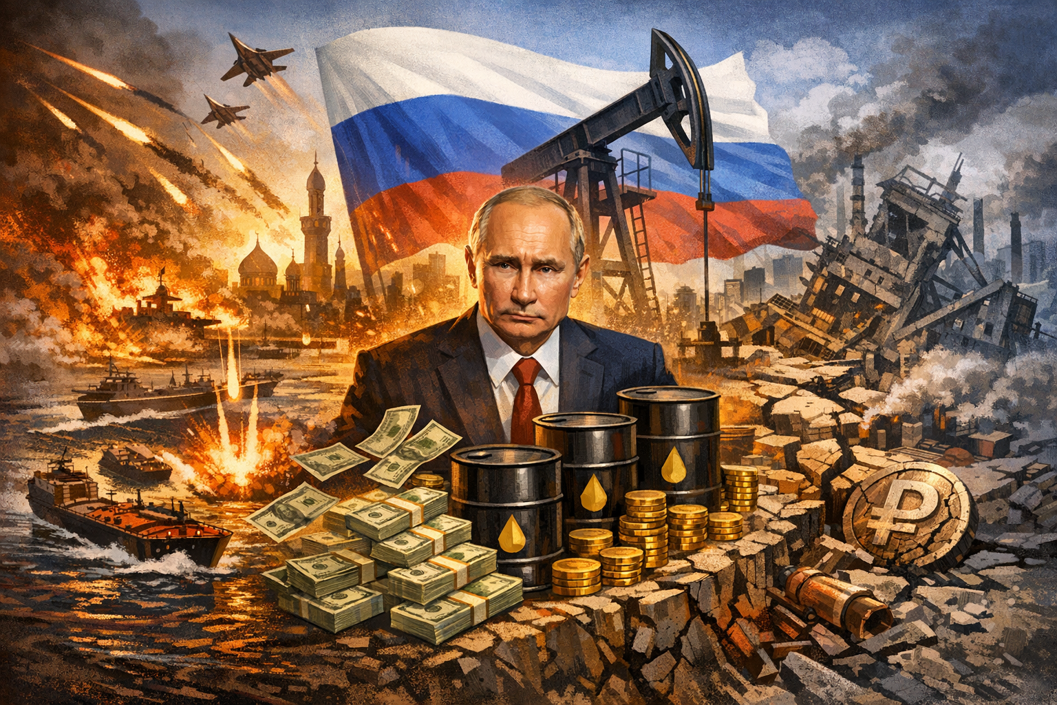 Russia Cashes In on Middle East War While Its Own Economy Fractures